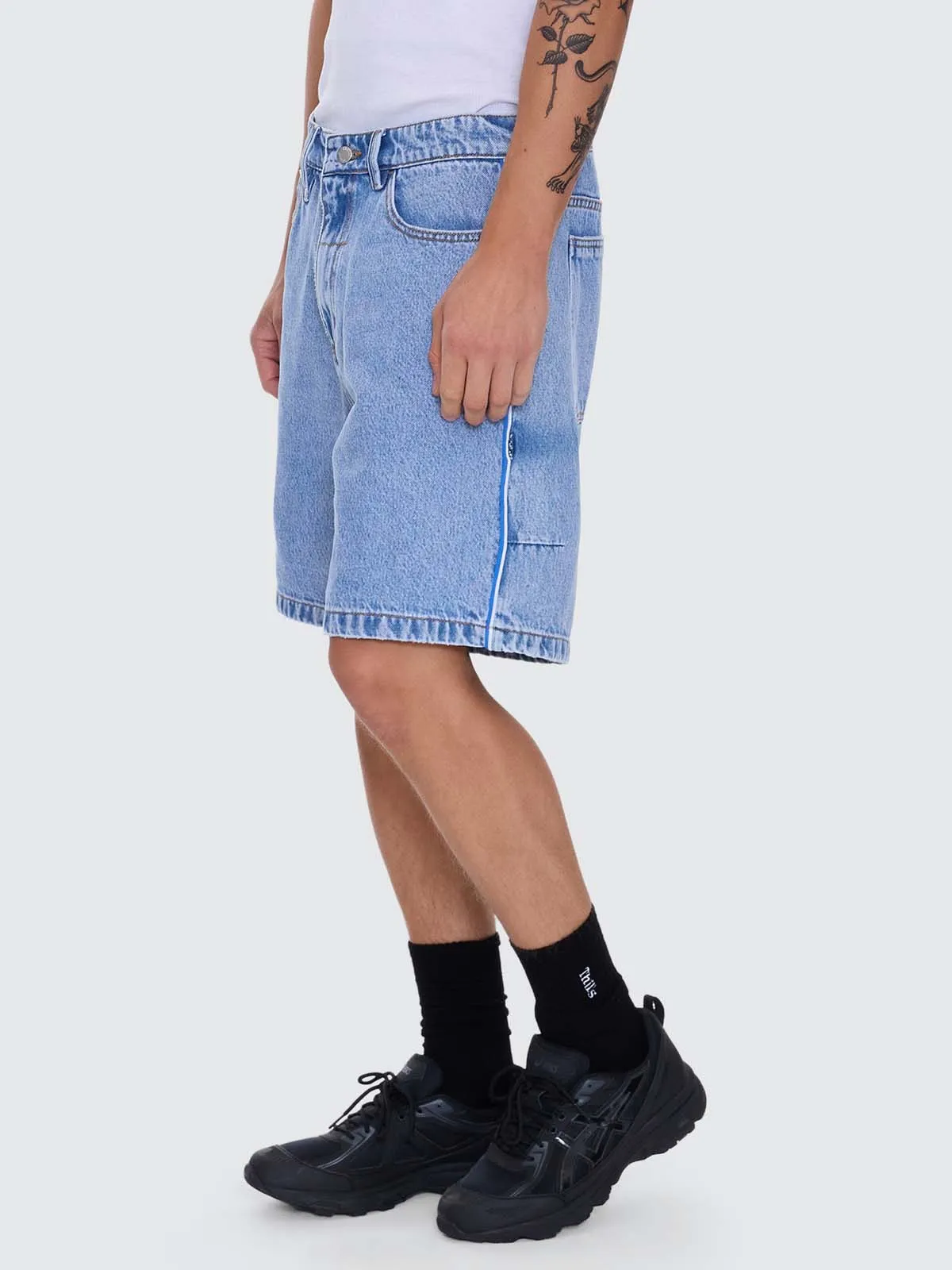 Heavy Static Slacker Relaxed Denim Short - Tempest Blue sold by Thrills product image thumbnail 3
