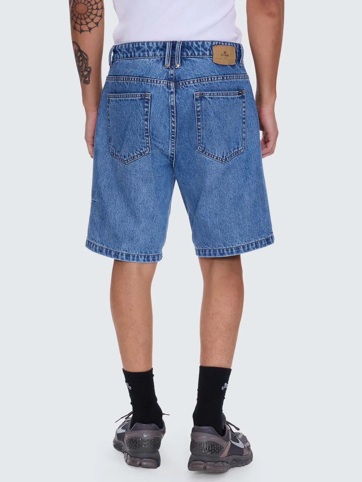 Mid Slacker Relaxed Denim Short - Deep Vintage Blue sold by Thrills product image thumbnail 4