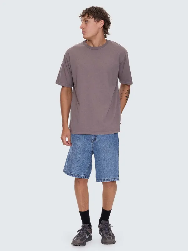 Mid Slacker Relaxed Denim Short - Deep Vintage Blue sold by Thrills