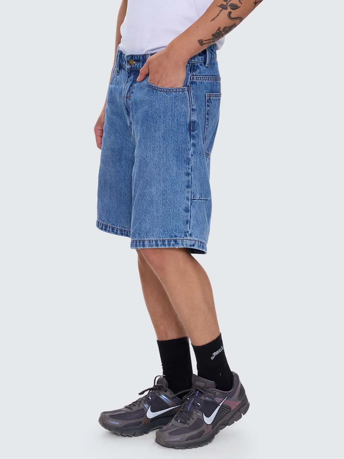 Mid Slacker Relaxed Denim Short - Deep Vintage Blue sold by Thrills product image thumbnail 3