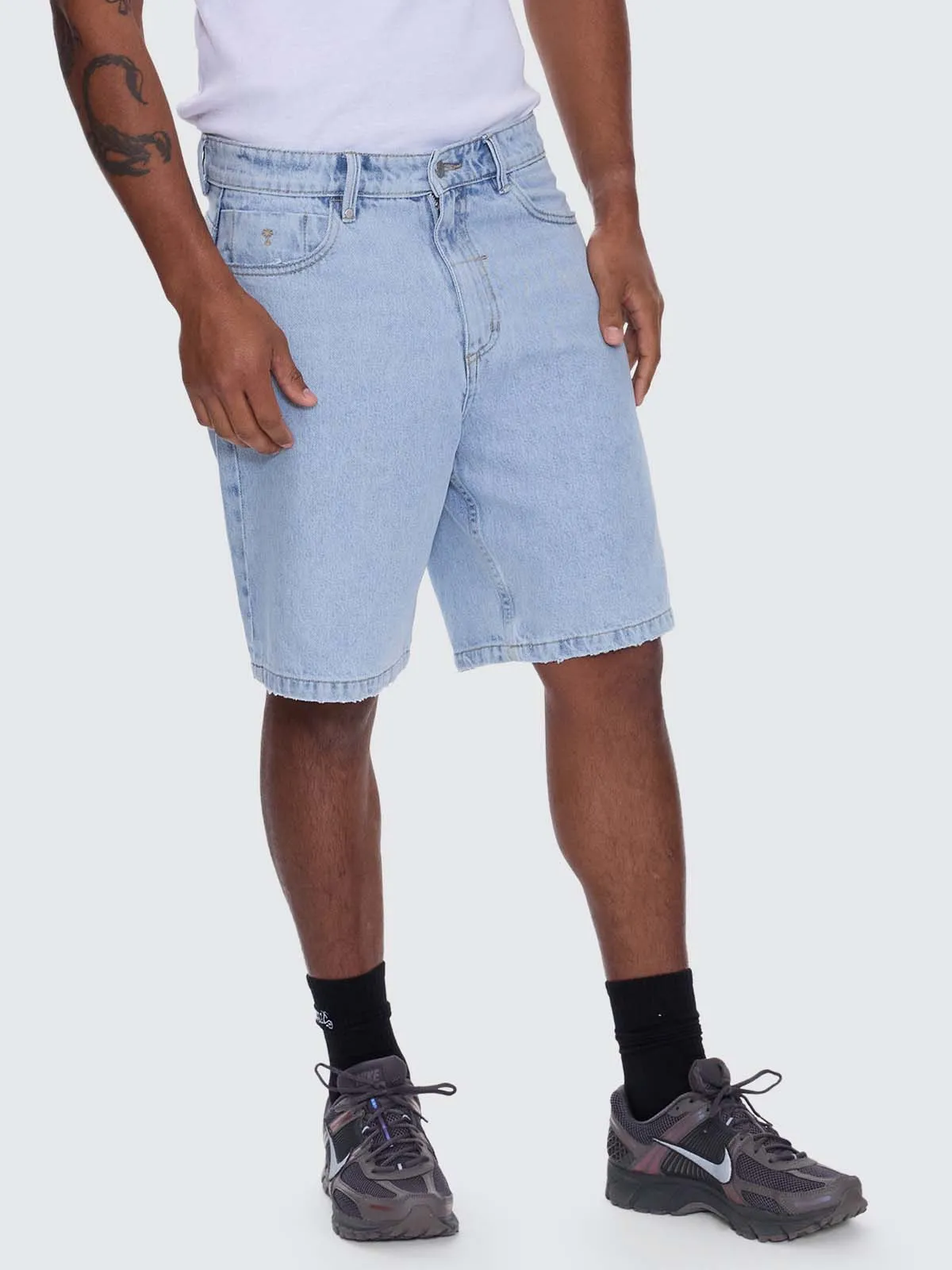 Mid Slacker Relaxed Denim Short - Serenity Blue sold by Thrills product image thumbnail 5