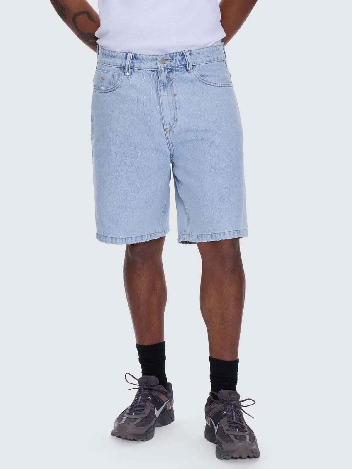 Mid Slacker Relaxed Denim Short - Serenity Blue sold by Thrills product image thumbnail 2
