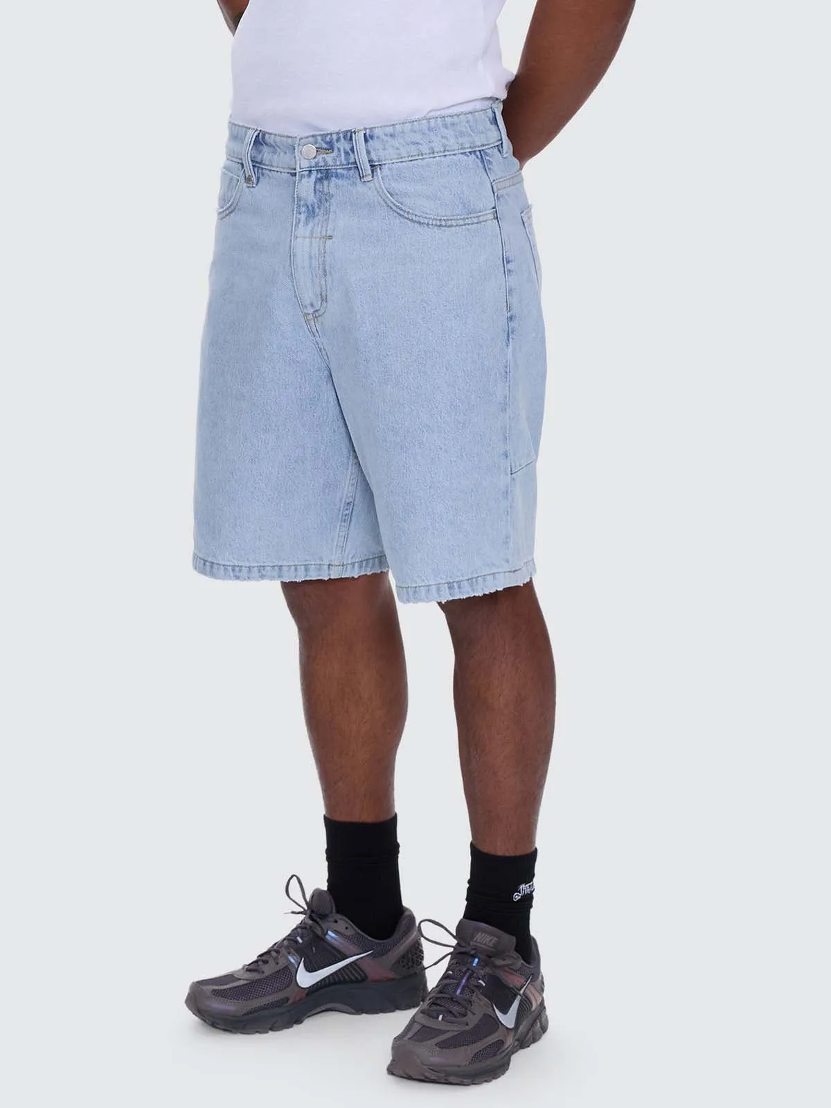 Mid Slacker Relaxed Denim Short - Serenity Blue sold by Thrills product image thumbnail 3