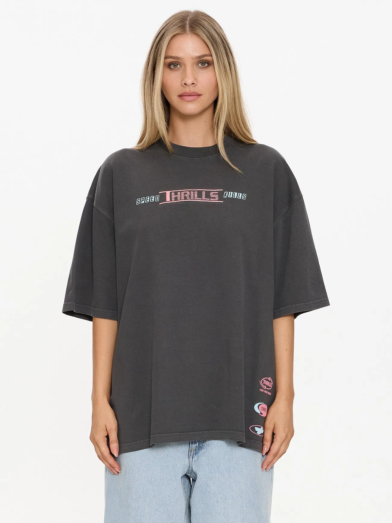 Speed Kills Oversized Tee - Merch Black sold by Thrills product image thumbnail 5