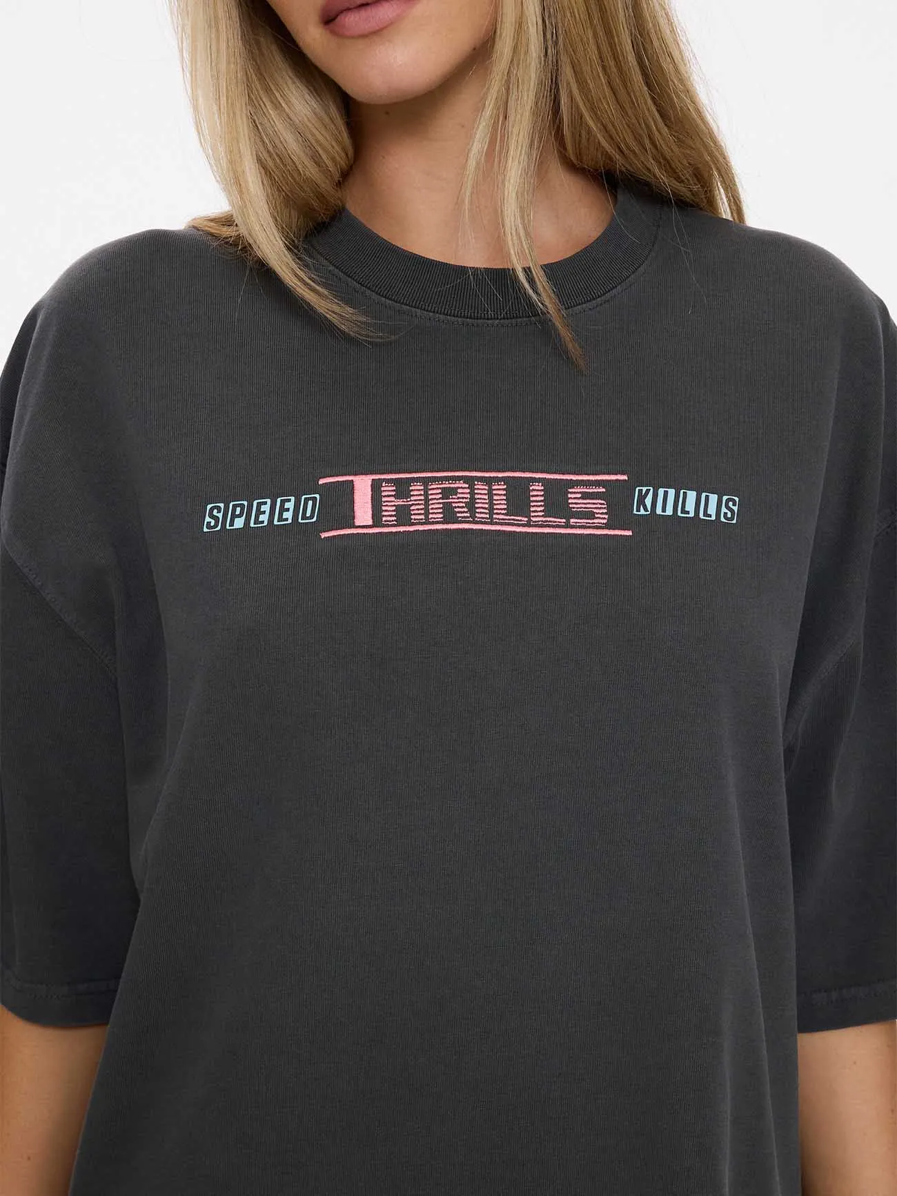 Speed Kills Oversized Tee - Merch Black sold by Thrills product image thumbnail 2