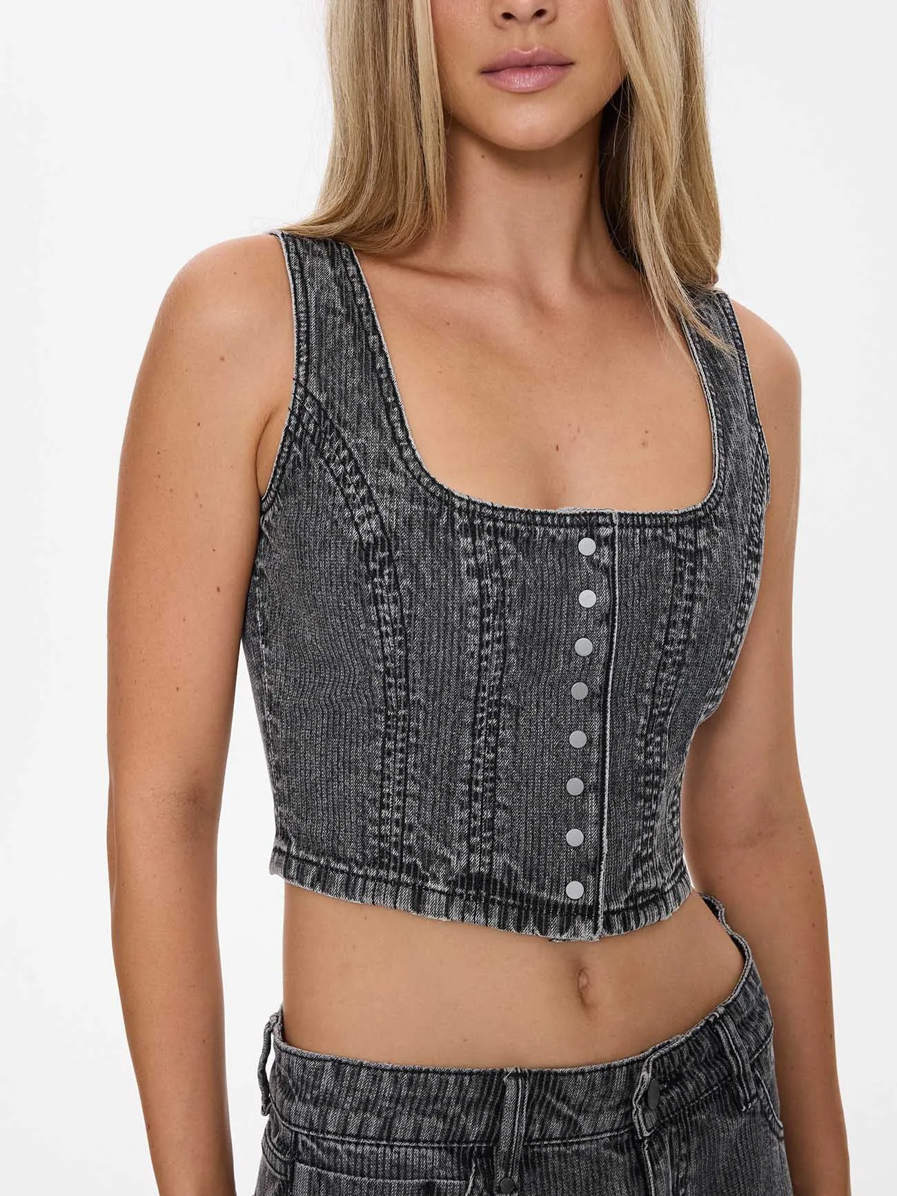 Good Intentions Denim Top - Smoked Rib sold by Thrills product image thumbnail 2