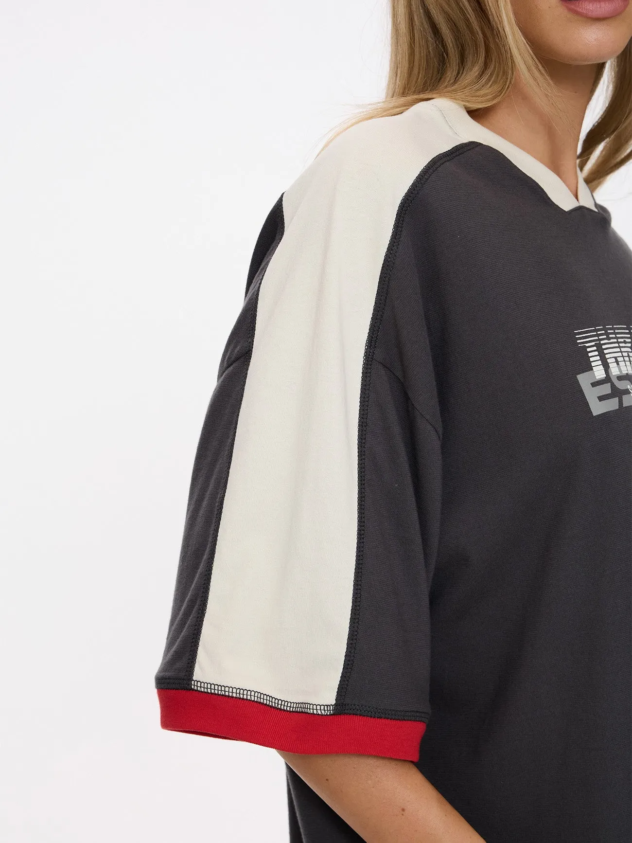 Speed Kills V-Neck Oversized Tee - Merch Black sold by Thrills product image thumbnail 3