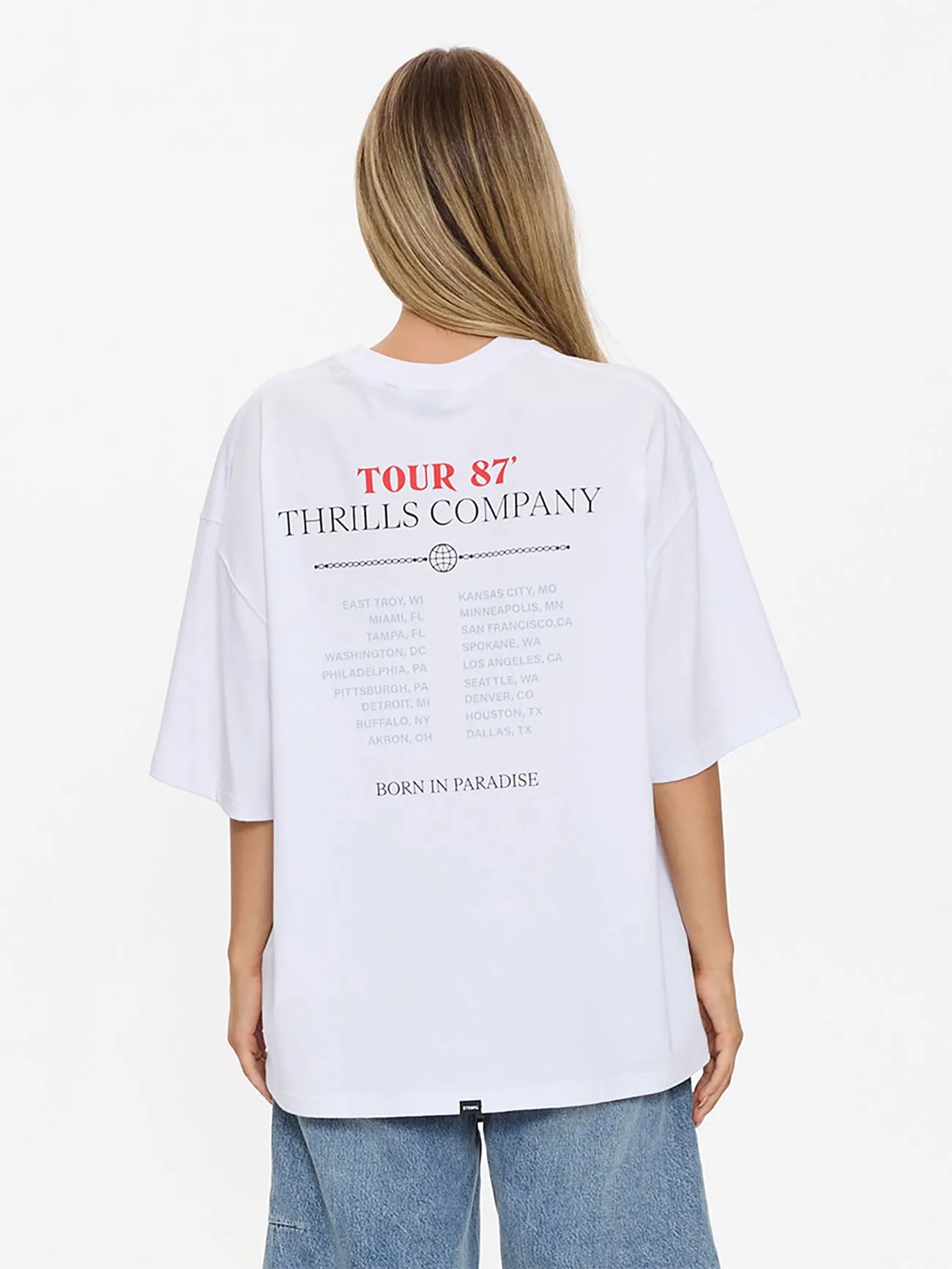 Metal And Dust Oversized Tee - White sold by Thrills product image thumbnail 5