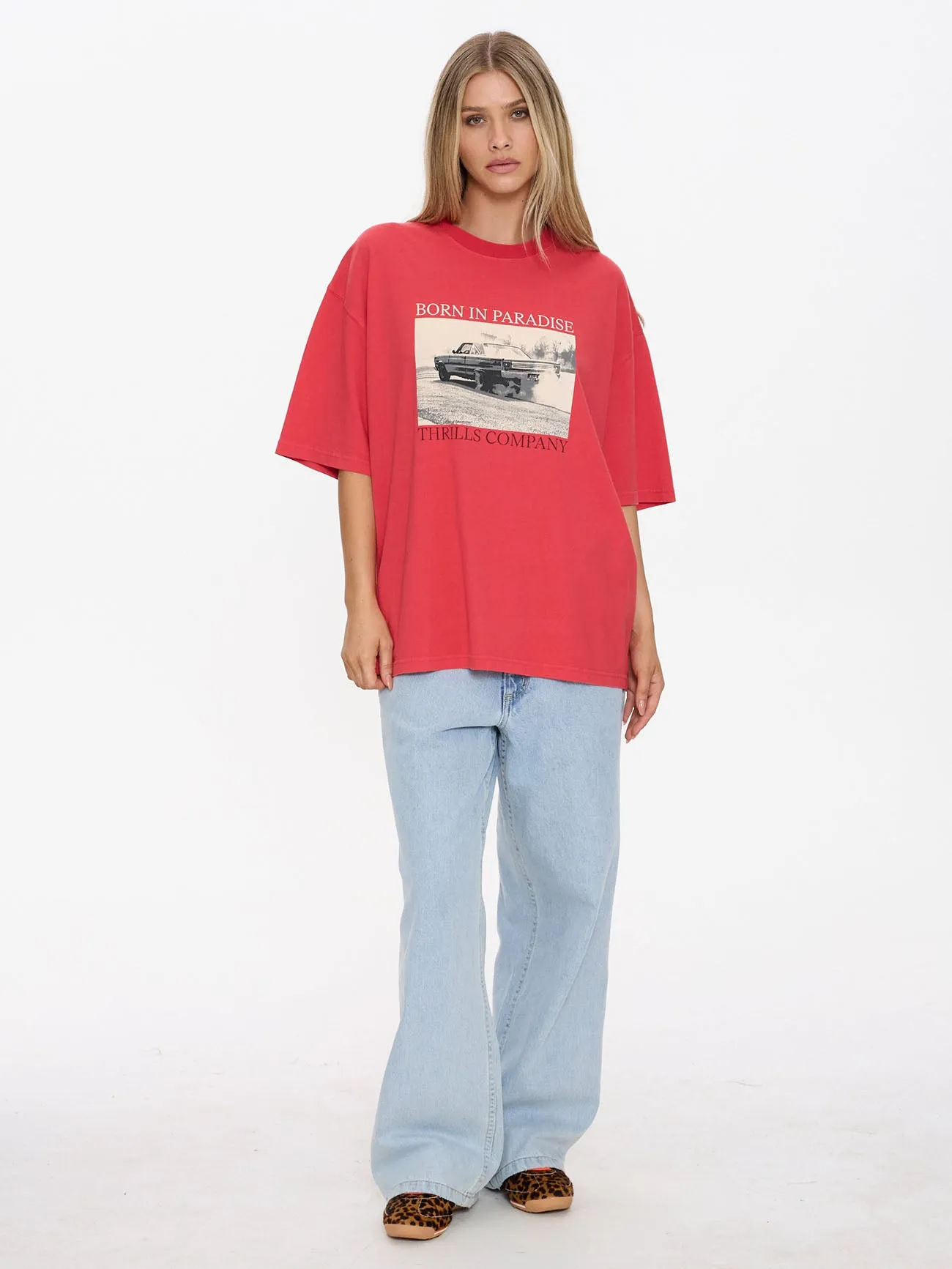 Metal And Dust Oversized Tee - Flame Red sold by Thrills product image thumbnail 3