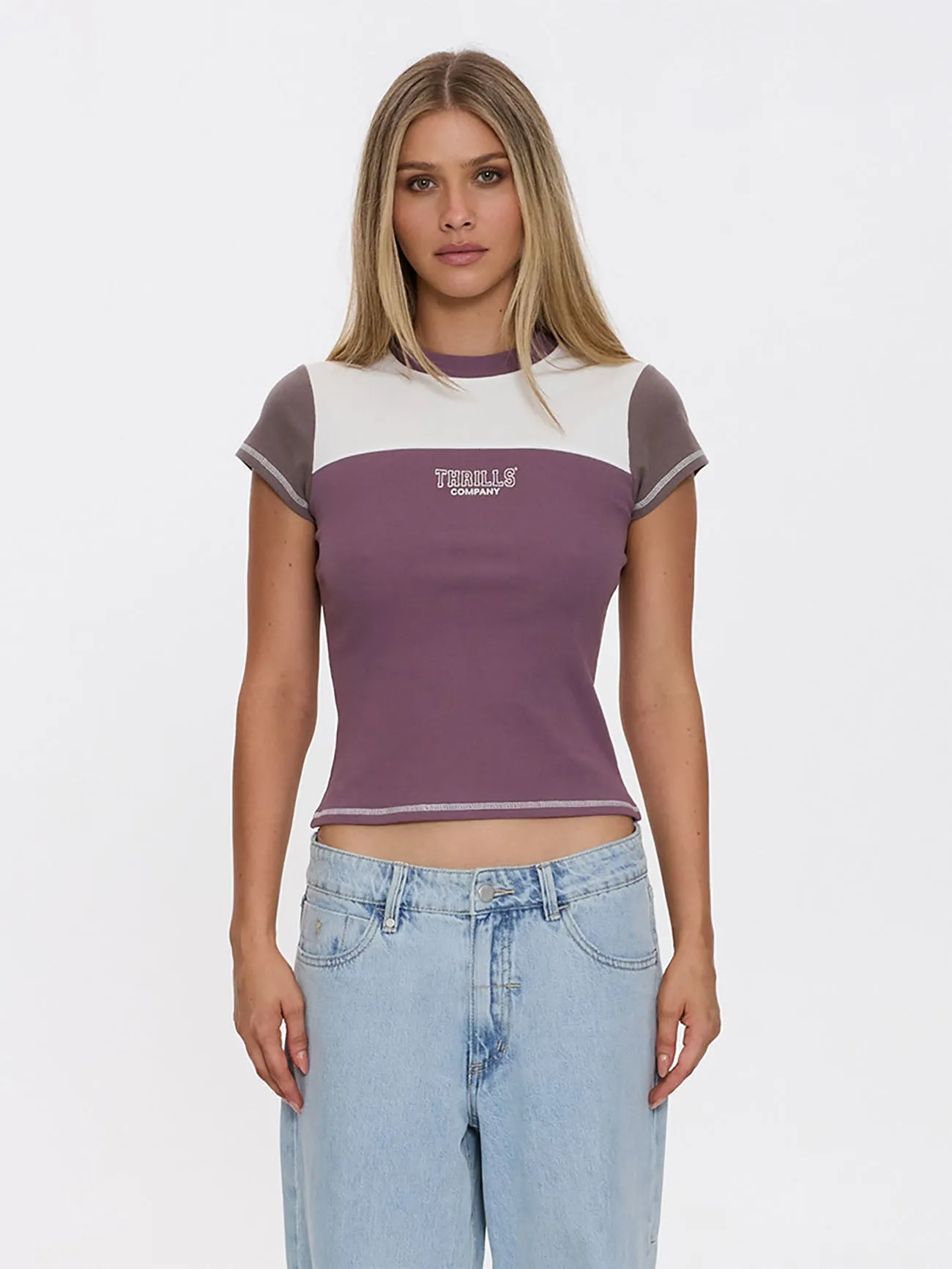 Break Point Panelled Club Tee - Vintage Mauve sold by Thrills product image thumbnail 3