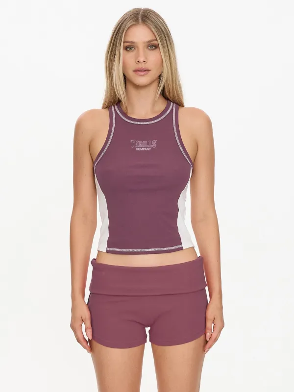 Break Point Panelled Tank - Vintage Mauve sold by Thrills