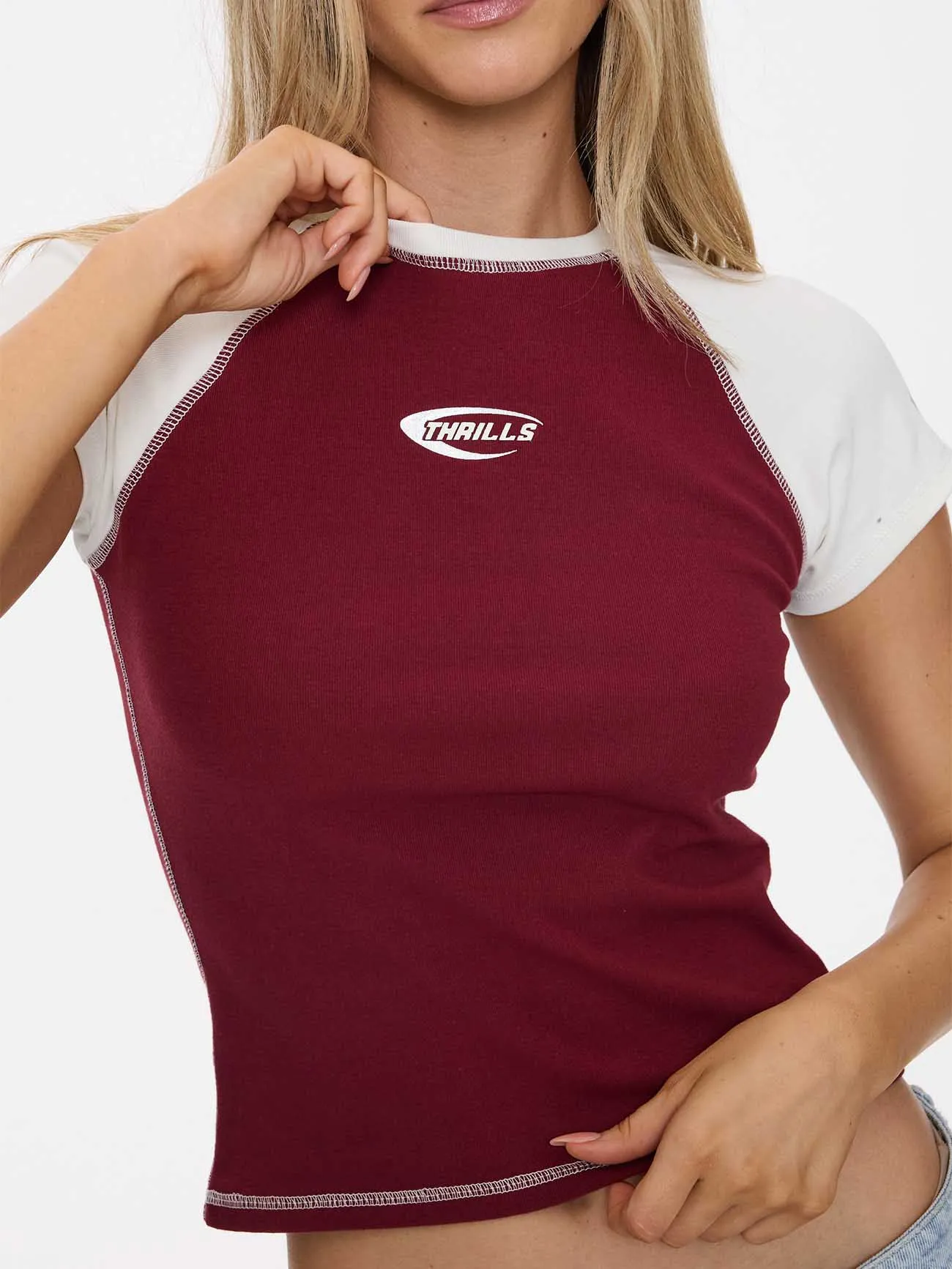 Playing For Keeps Raglan Club Tee - Garnet Red sold by Thrills product image thumbnail 2