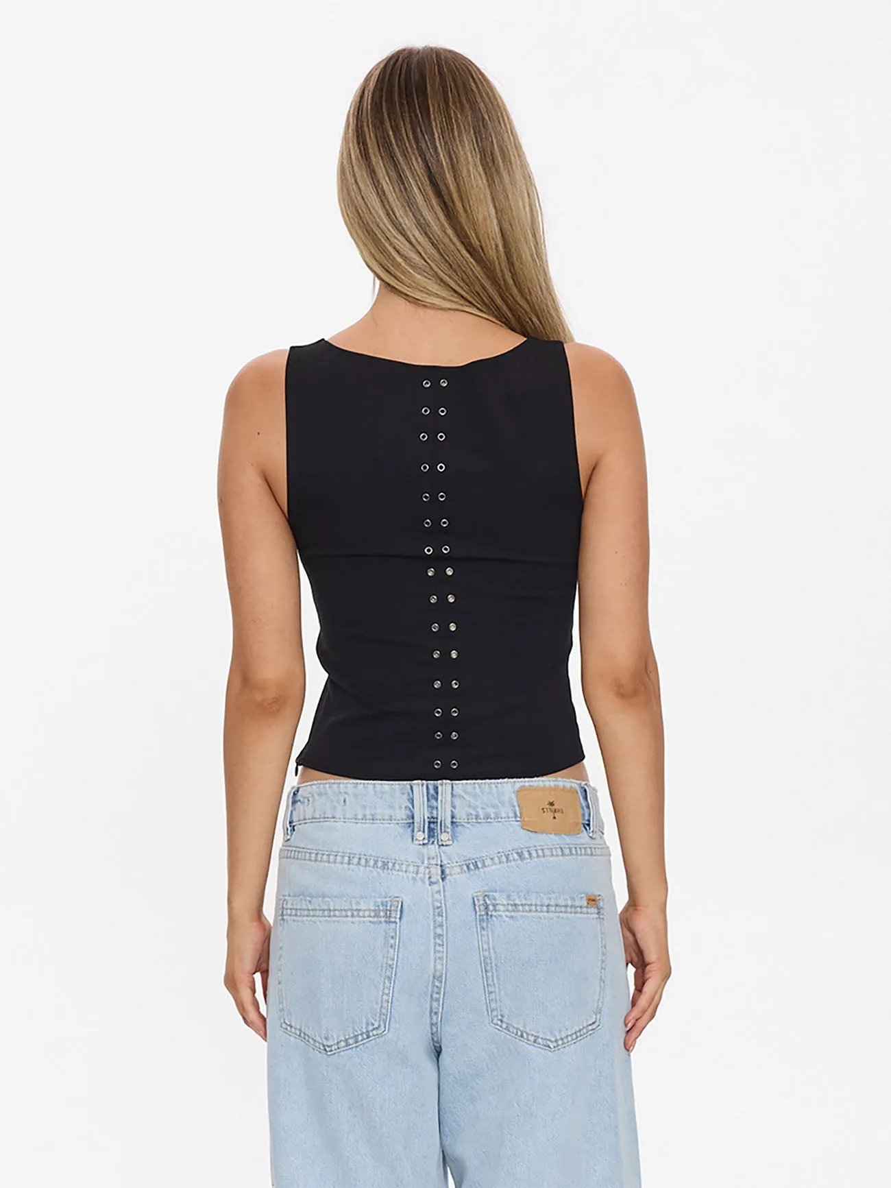 Rhyde Eyelet Tank - Black sold by Thrills product image thumbnail 4