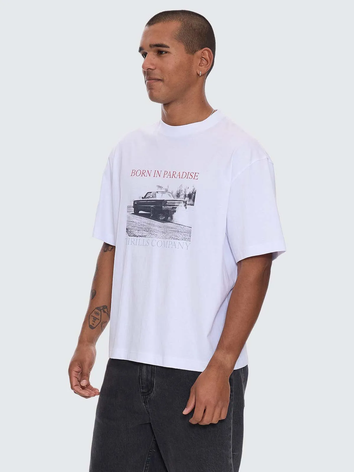 Metal and Dust Box Crop Tee - White sold by Thrills product image thumbnail 3