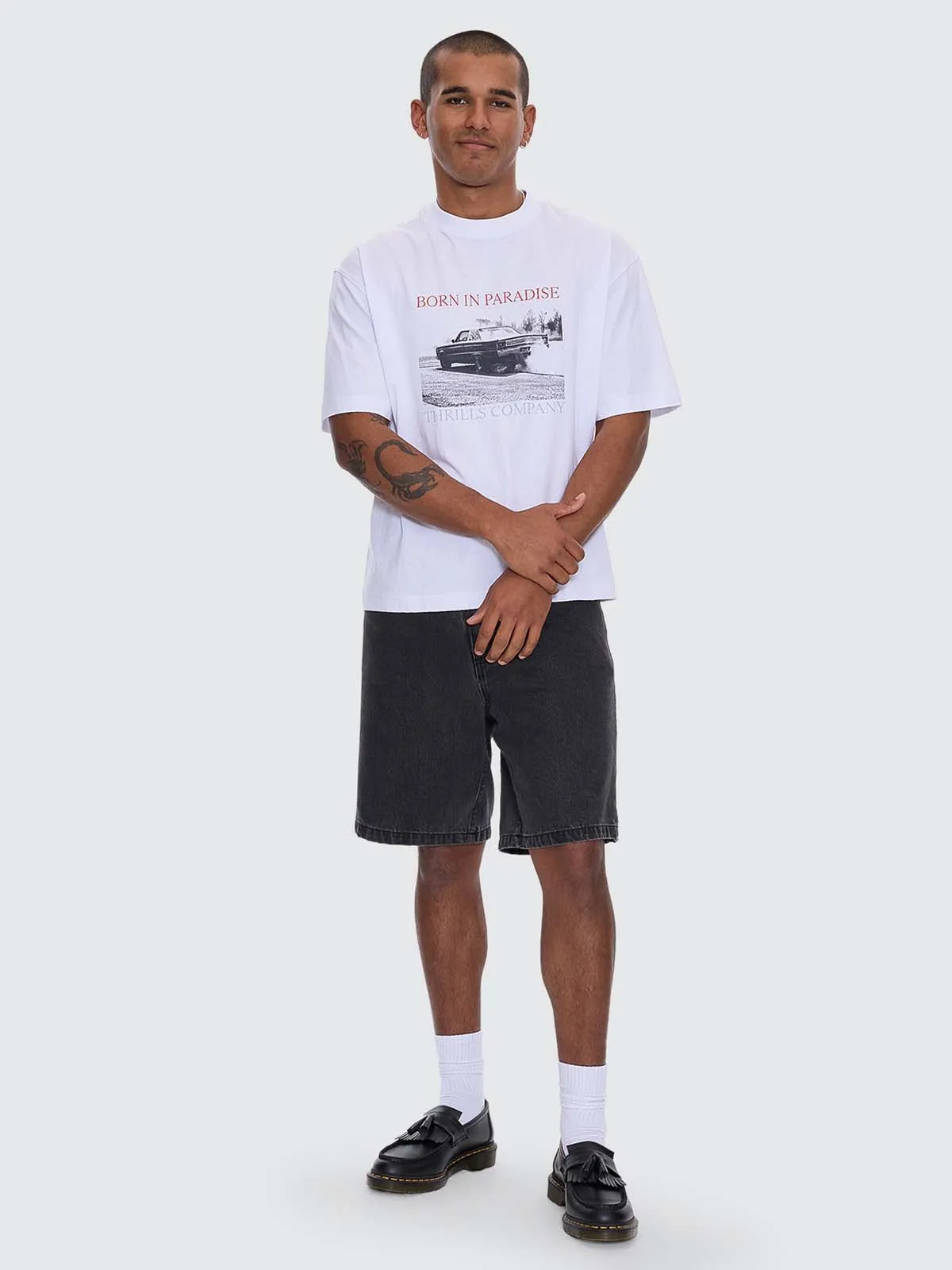 Metal and Dust Box Crop Tee - White sold by Thrills product image thumbnail 4