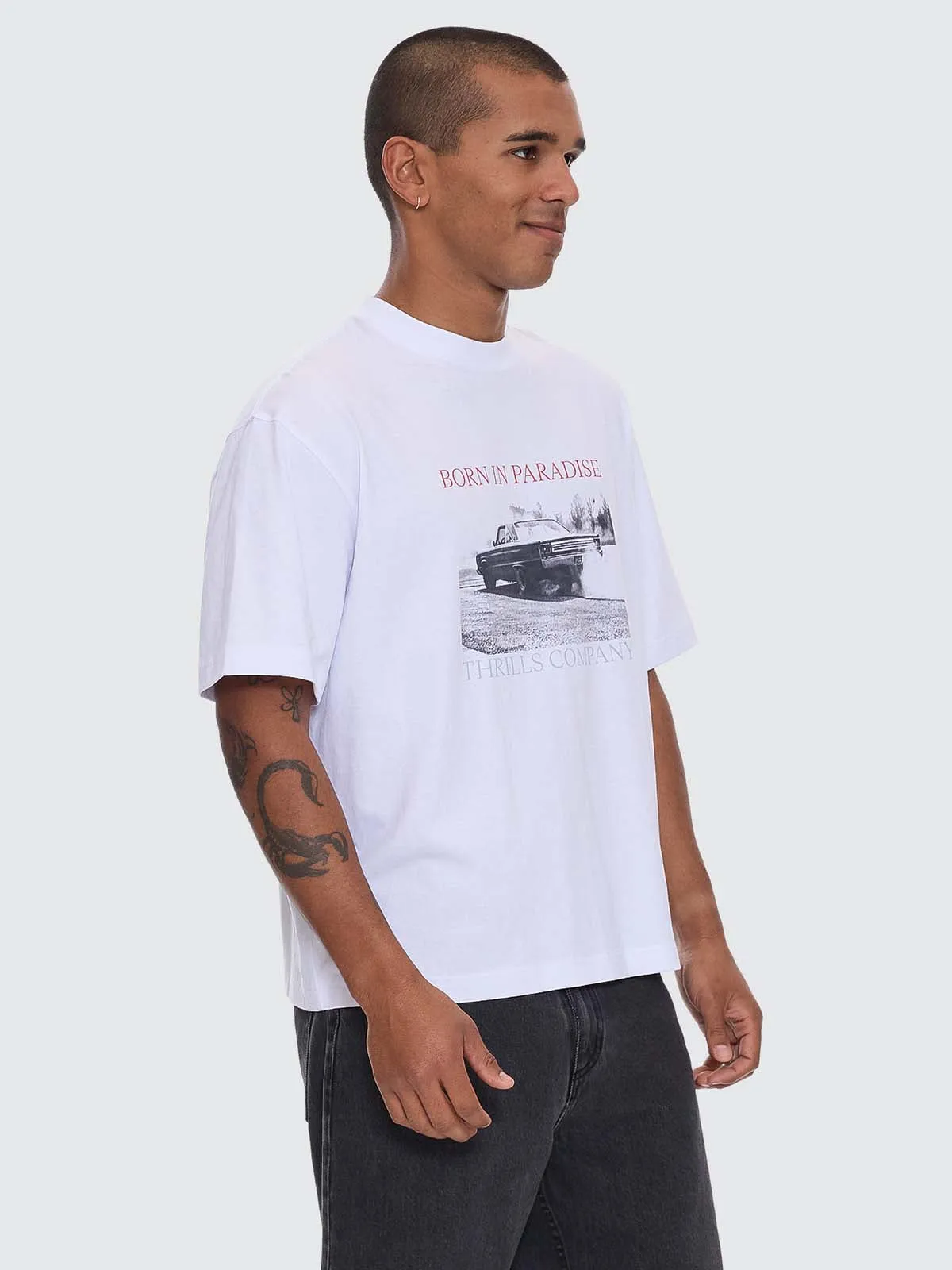 Metal and Dust Box Crop Tee - White sold by Thrills product image thumbnail 5