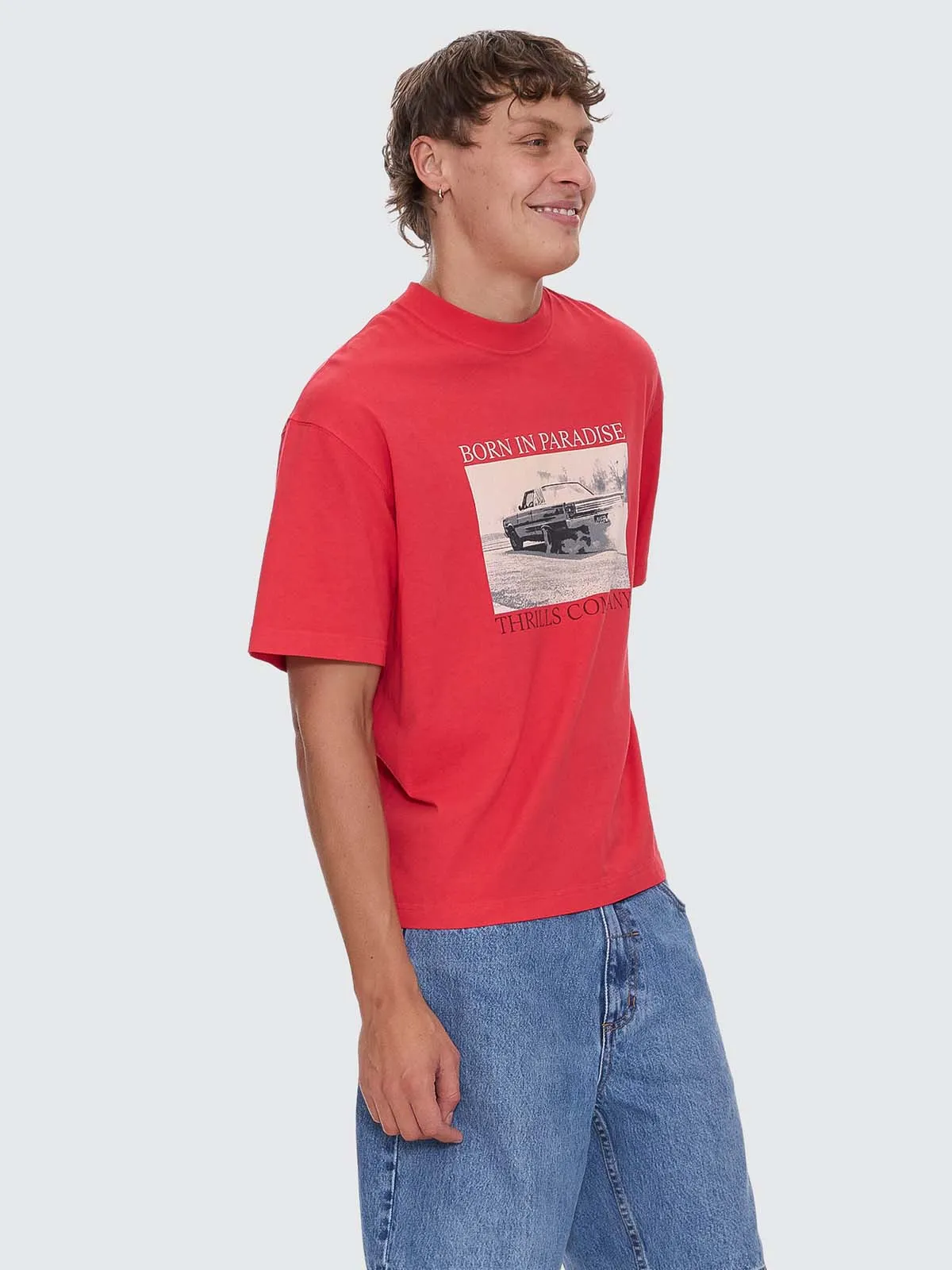 Metal and Dust Box Crop Tee - Flame Red sold by Thrills product image thumbnail 4