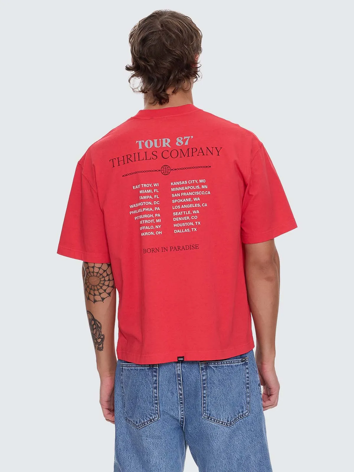 Metal and Dust Box Crop Tee - Flame Red sold by Thrills product image thumbnail 3