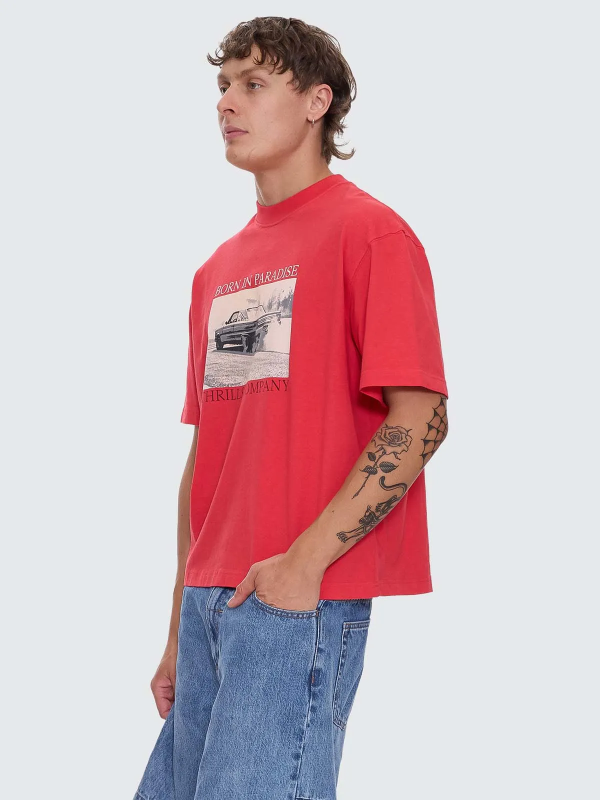 Metal and Dust Box Crop Tee - Flame Red sold by Thrills product image thumbnail 2