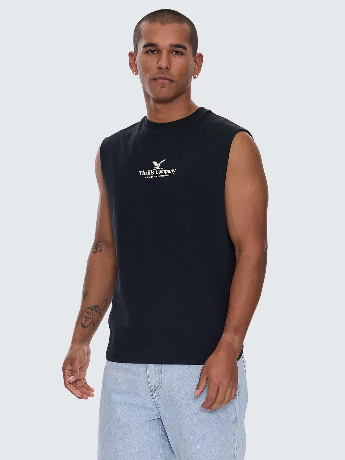 A Haven For The Restless Merch Muscle Tee - Washed Black sold by Thrills product image thumbnail 3