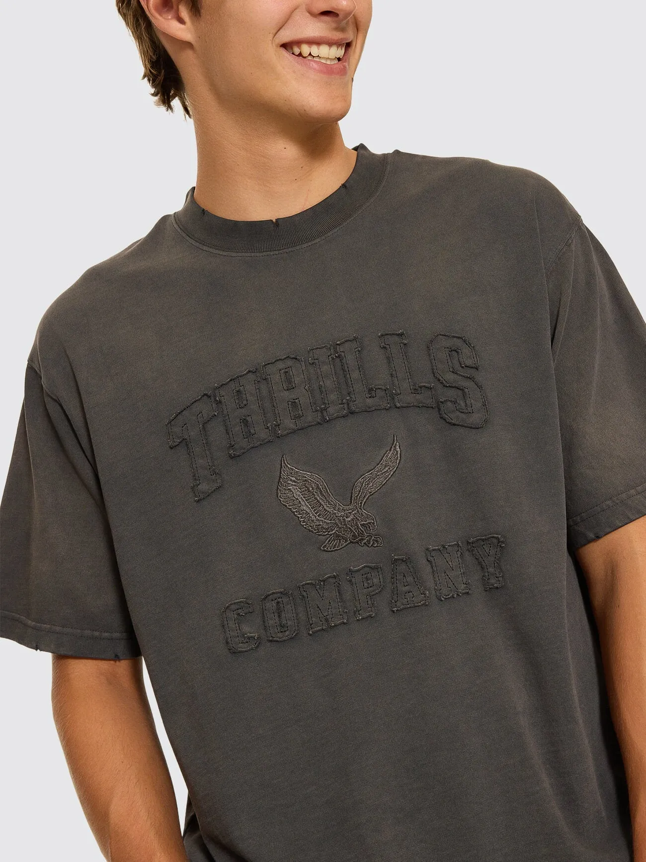 Campus Box Crop Tee - Washed Black sold by Thrills product image thumbnail 2