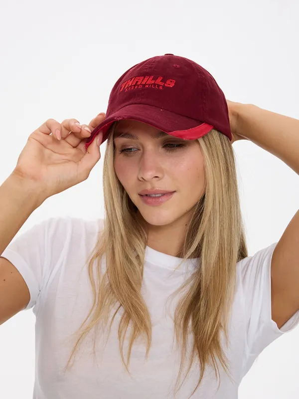 Flashback 6 Panel Cap - Cabernet Red sold by Thrills