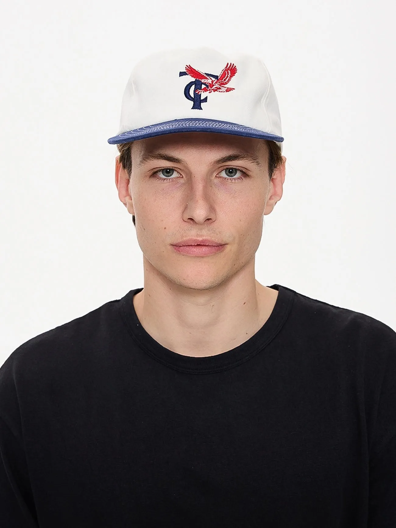 Double Down 5 Panel Cap - Heritage White - Guardian Navy sold by Thrills product image thumbnail 3
