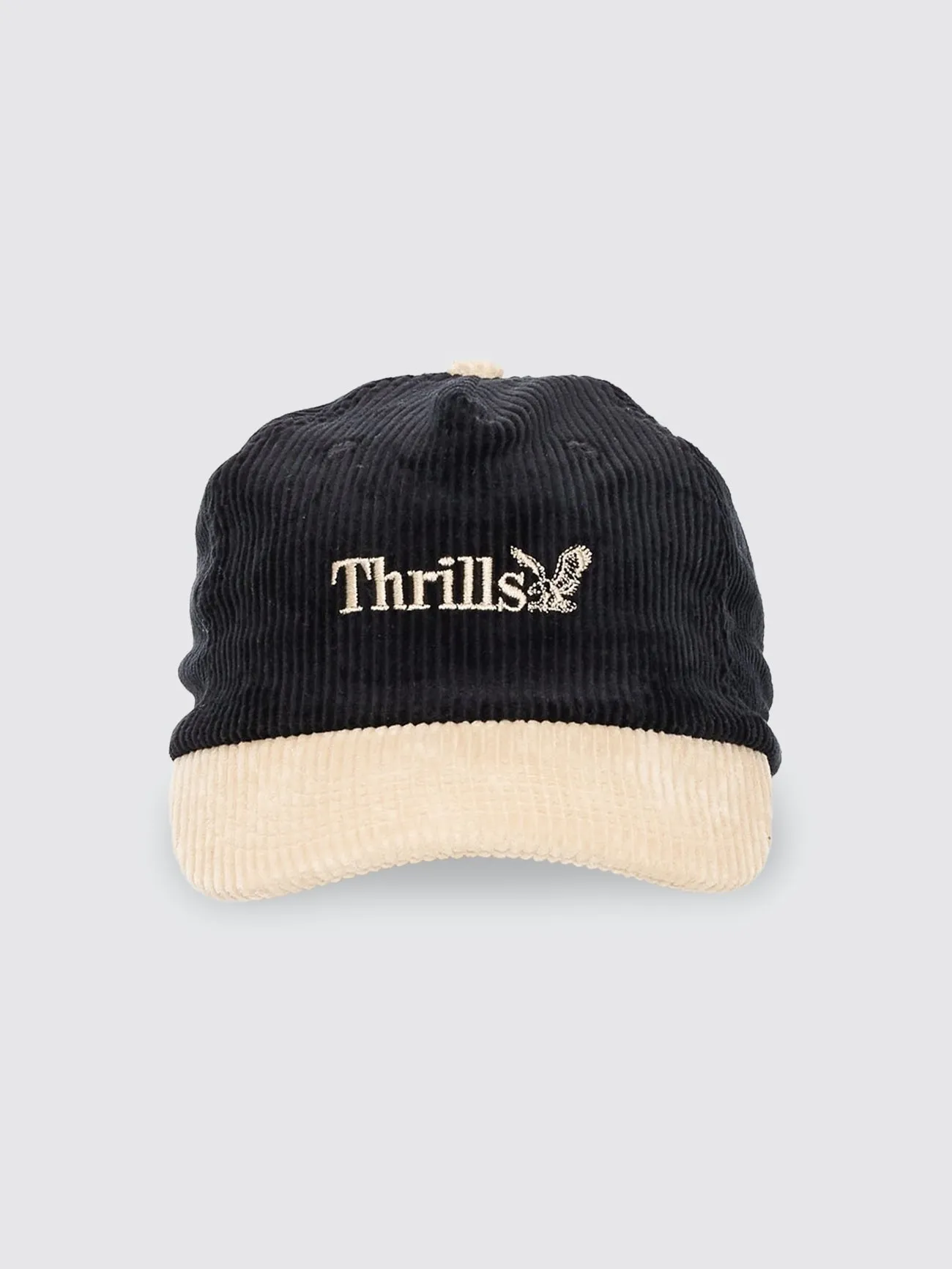 Thrills Workwear 5 Panel Cap - Black - Green Sheen sold by Thrills