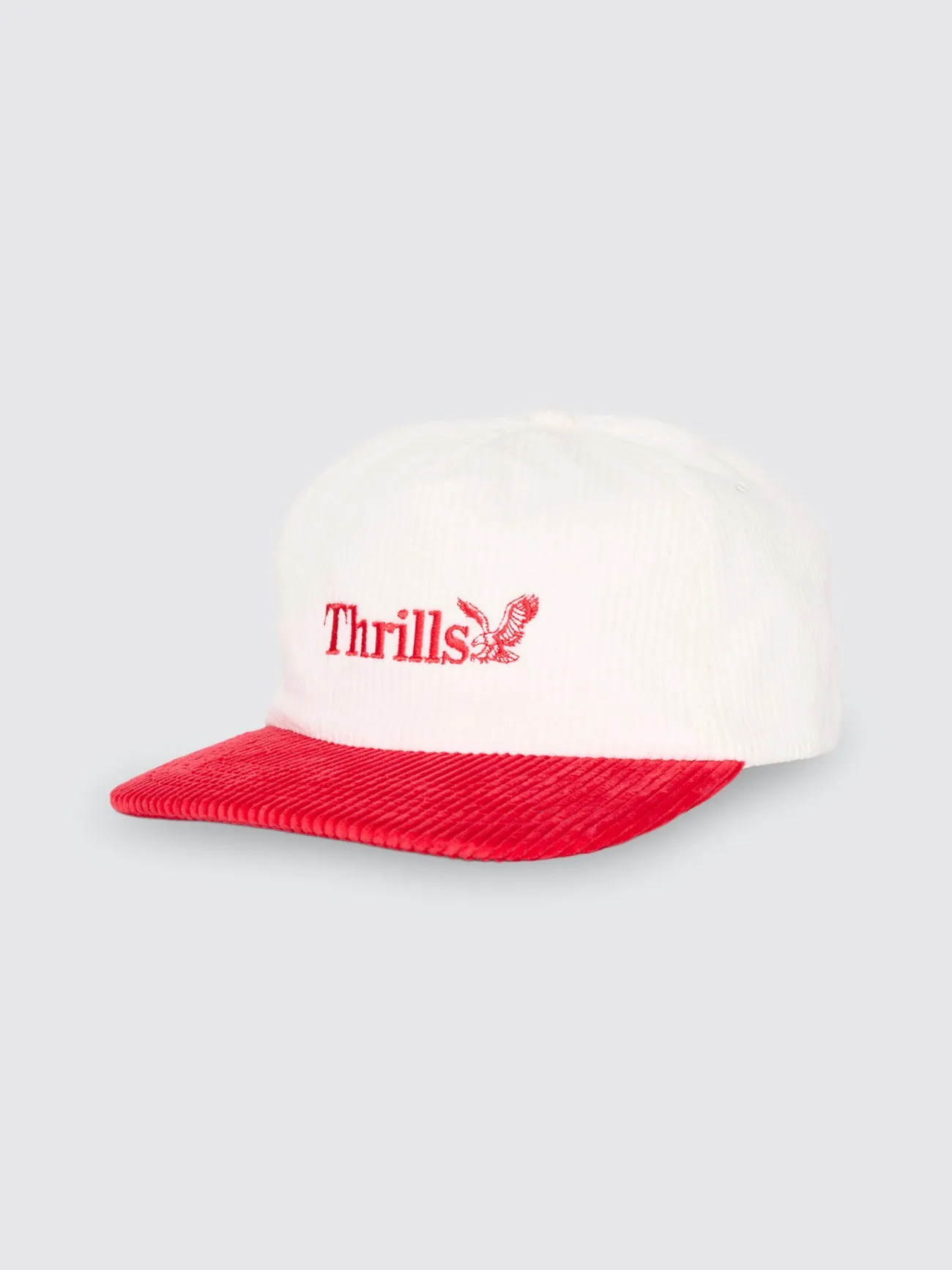 Thrills Workwear 5 Panel Cap - Racing Red - Tofu sold by Thrills
