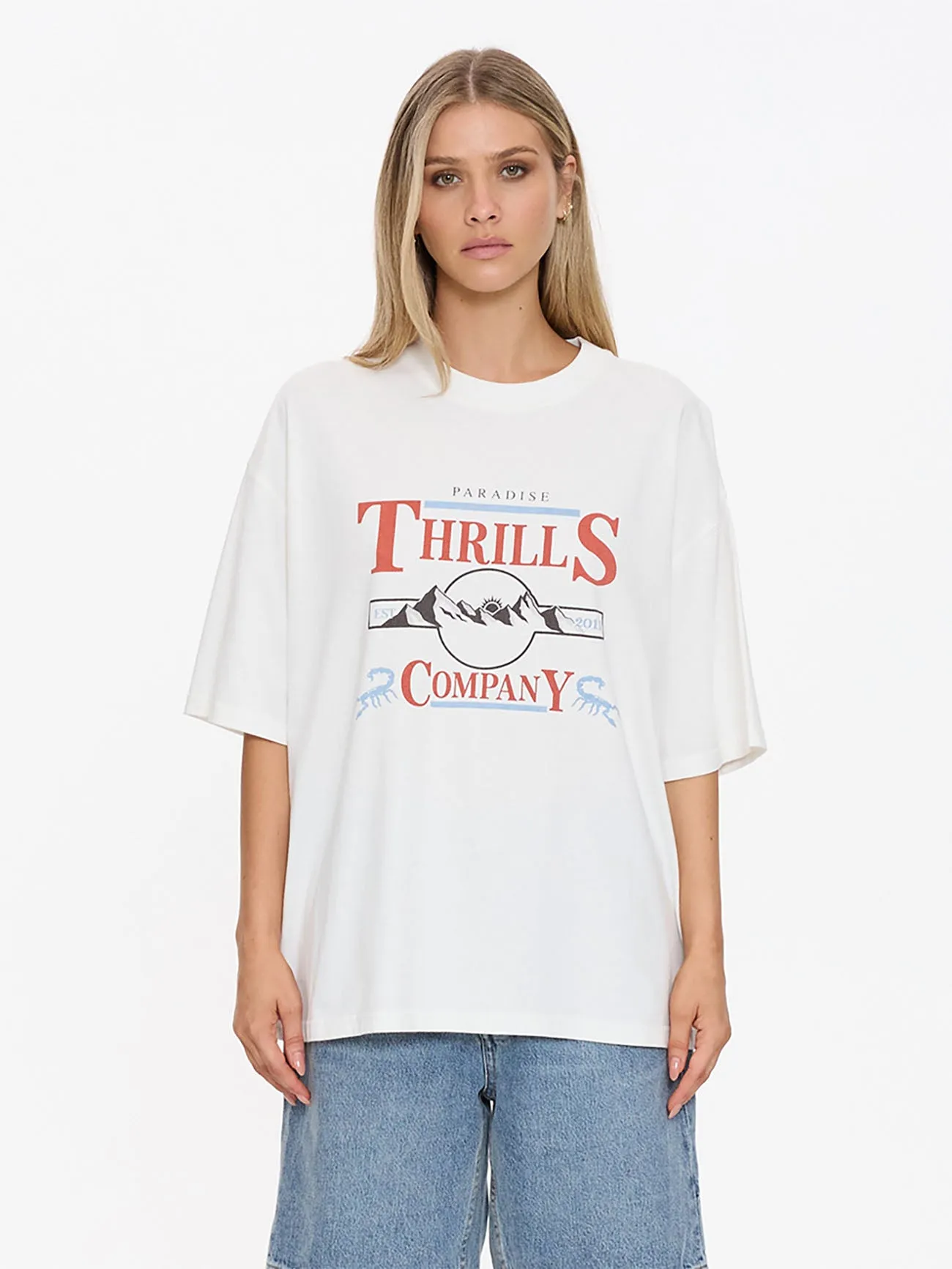 Touch The Sky Oversized Tee - Dirty White sold by Thrills product image thumbnail 2