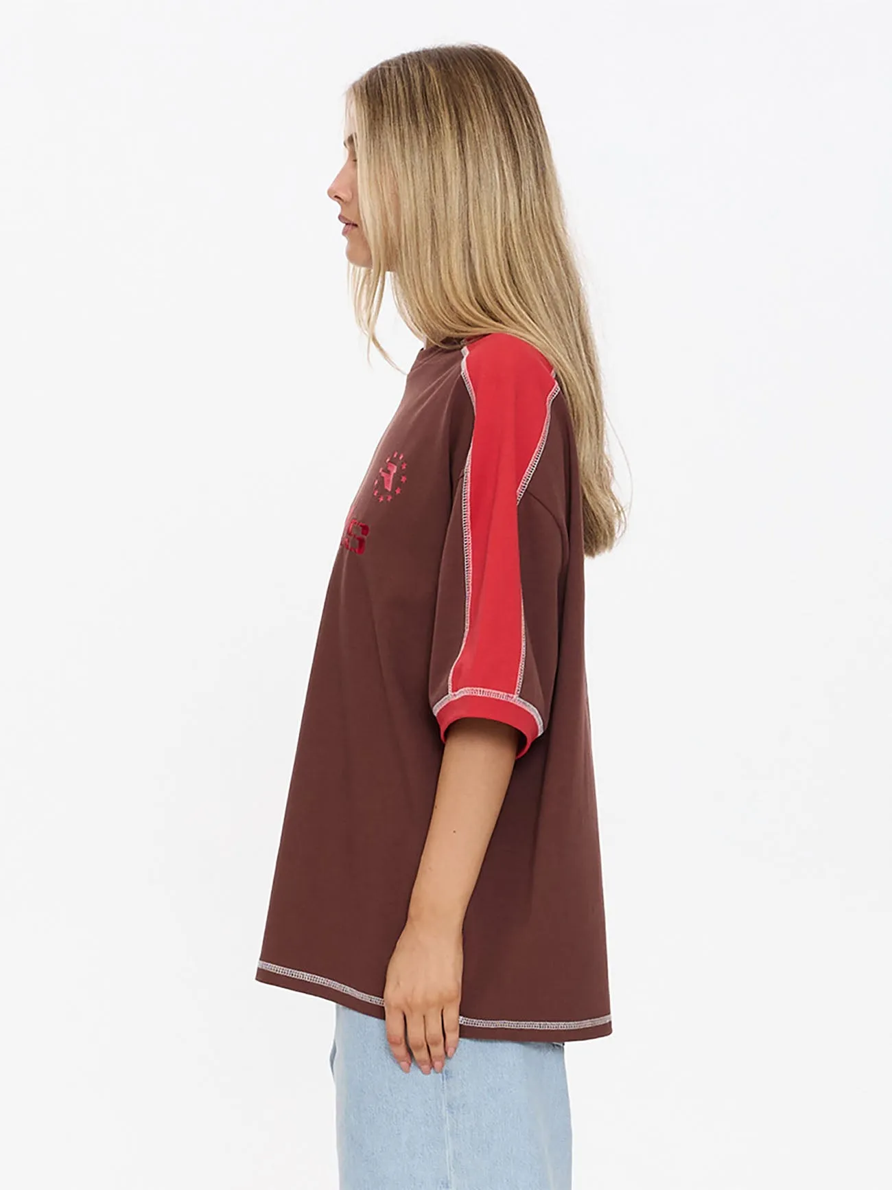 Hot Shot Panelled Oversized Tee - Acorn sold by Thrills product image thumbnail 3