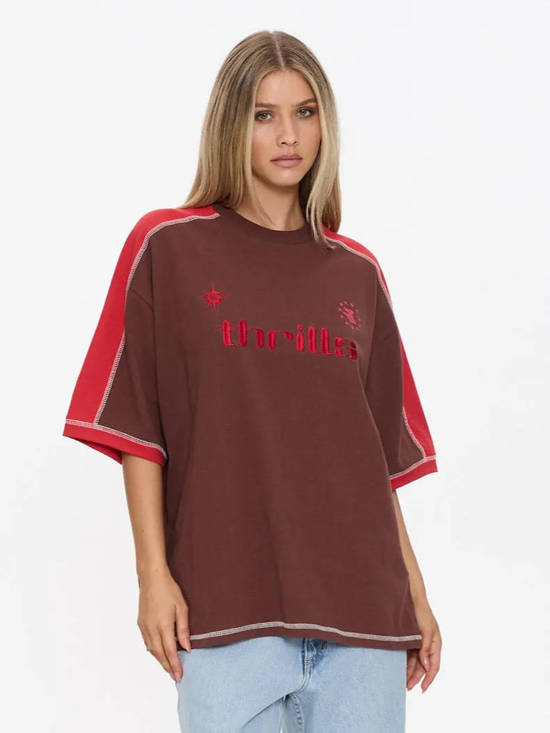 Hot Shot Panelled Oversized Tee - Acorn sold by Thrills