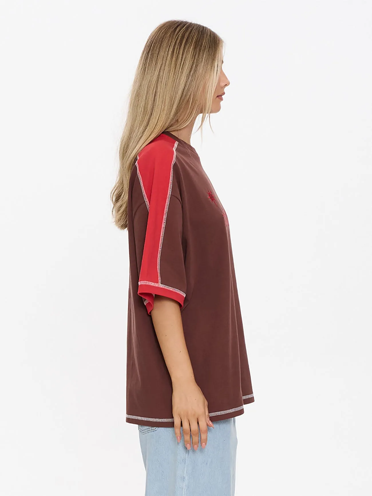 Hot Shot Panelled Oversized Tee - Acorn sold by Thrills product image thumbnail 5