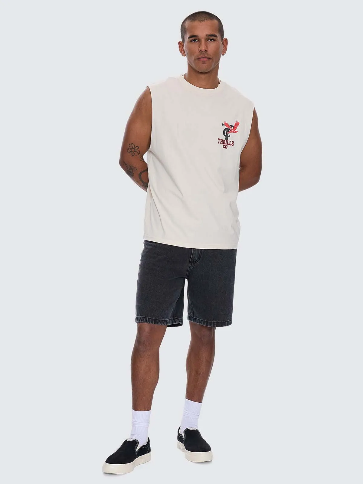 Wonder World Merch Fit Muscle Tee - Heritage White sold by Thrills