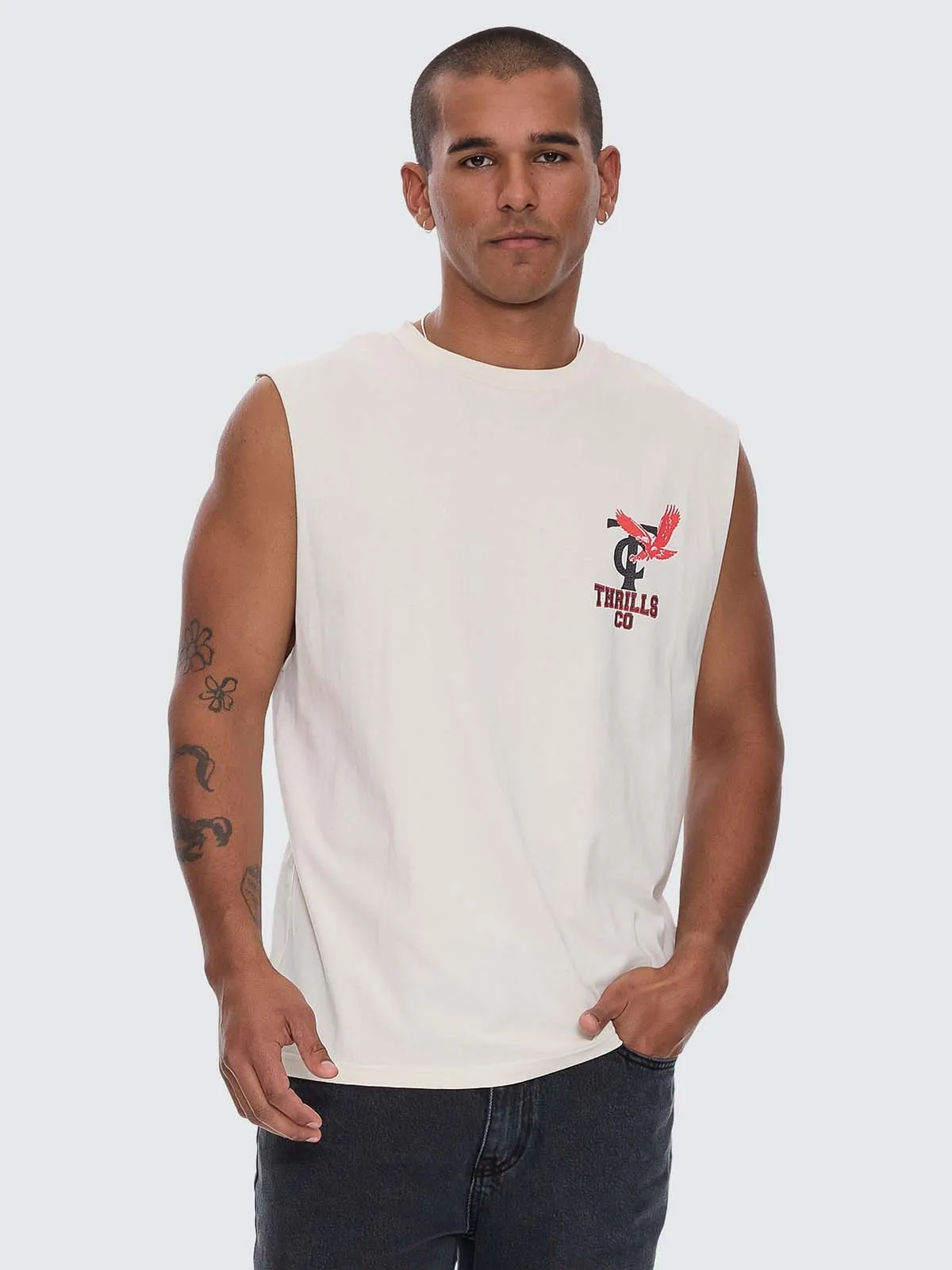 Wonder World Merch Fit Muscle Tee - Heritage White sold by Thrills product image thumbnail 5