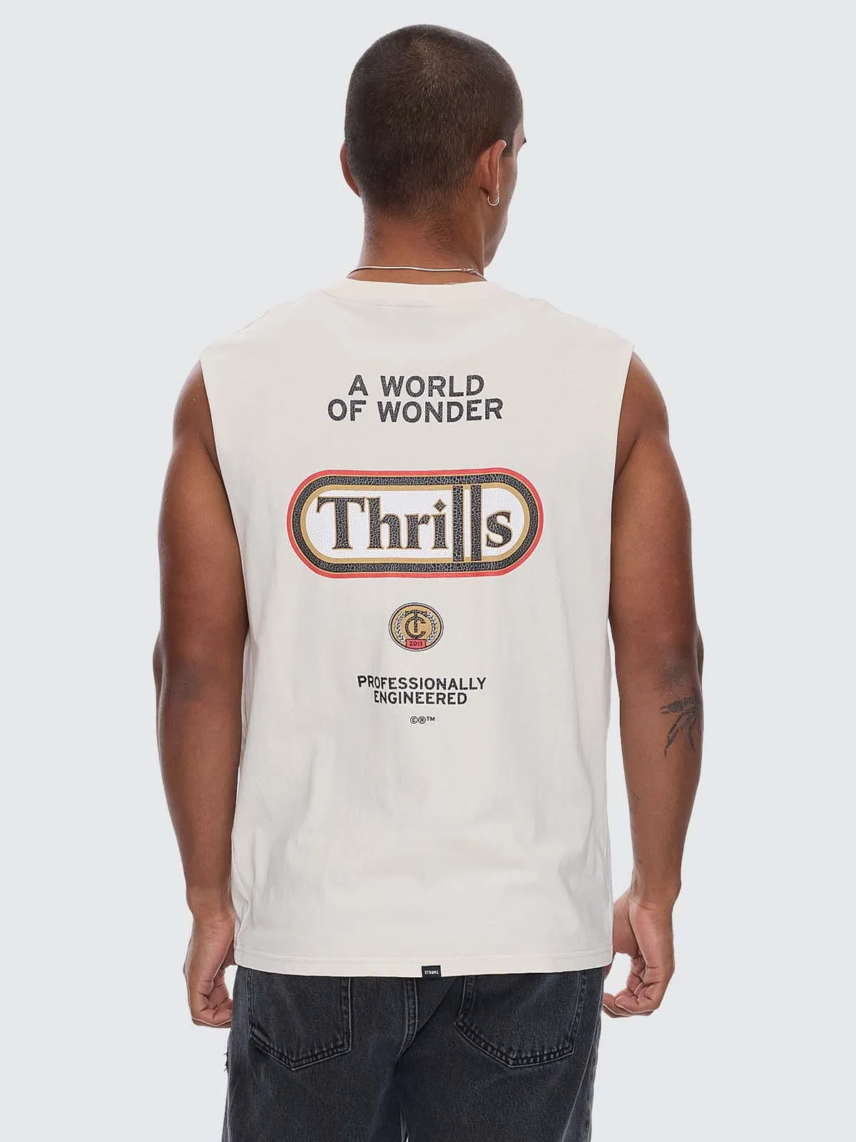 Wonder World Merch Fit Muscle Tee - Heritage White sold by Thrills product image thumbnail 3
