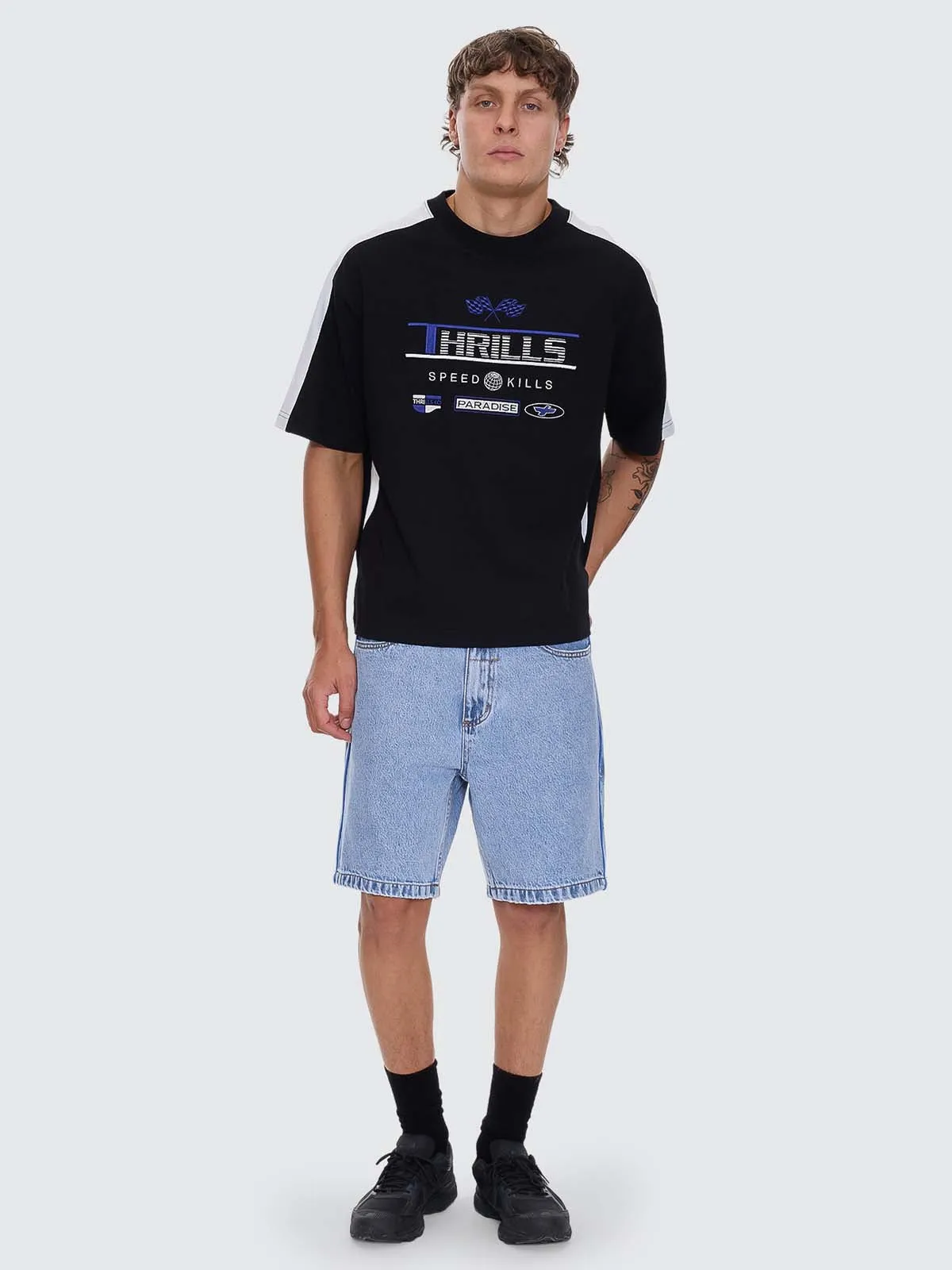 Rapid Fire Panel Box Crop Tee - Black sold by Thrills product image thumbnail 2