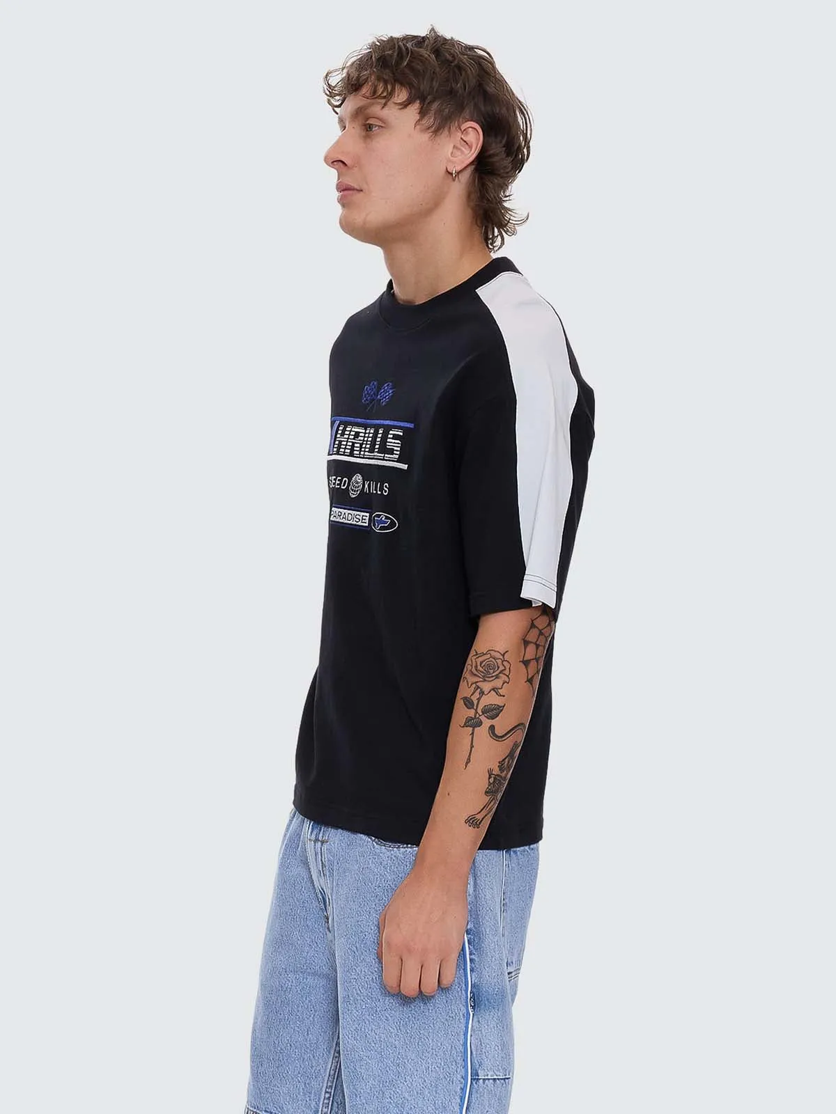 Rapid Fire Panel Box Crop Tee - Black sold by Thrills product image thumbnail 3