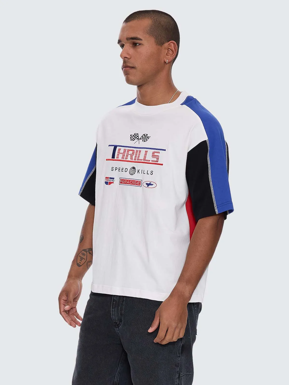 Rapid Fire Panel Box Crop Tee - Dirty White sold by Thrills product image thumbnail 3