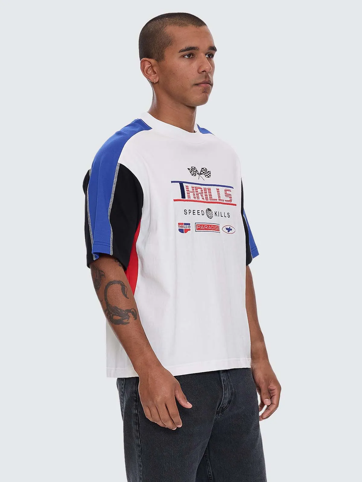 Rapid Fire Panel Box Crop Tee - Dirty White sold by Thrills product image thumbnail 5