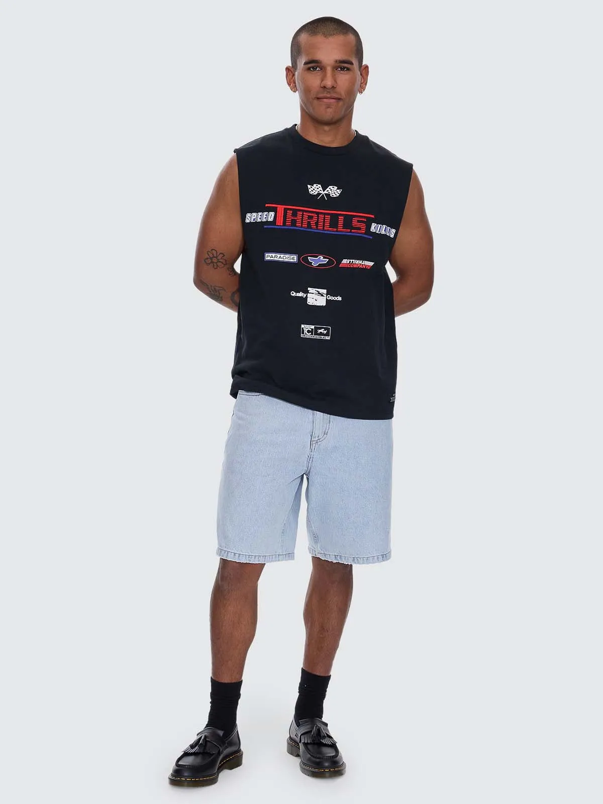 Rapid Fire Box Fit Oversize Muscle Tee - Washed Black sold by Thrills product image thumbnail 2