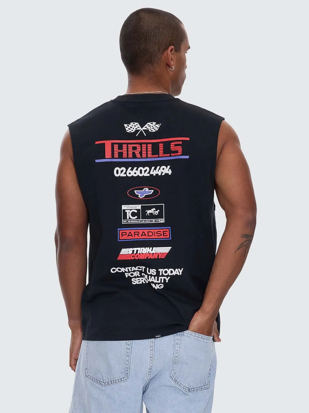 Rapid Fire Box Fit Oversize Muscle Tee - Washed Black sold by Thrills product image thumbnail 4