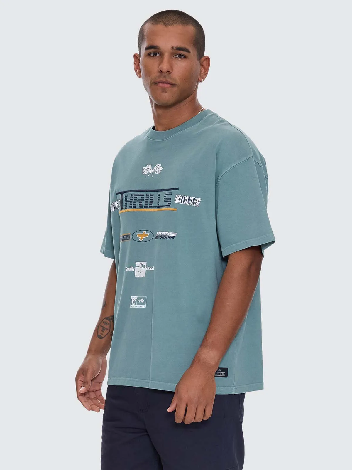 Rapid Fire Box Fit Oversize Tee - Green Coast sold by Thrills product image thumbnail 2
