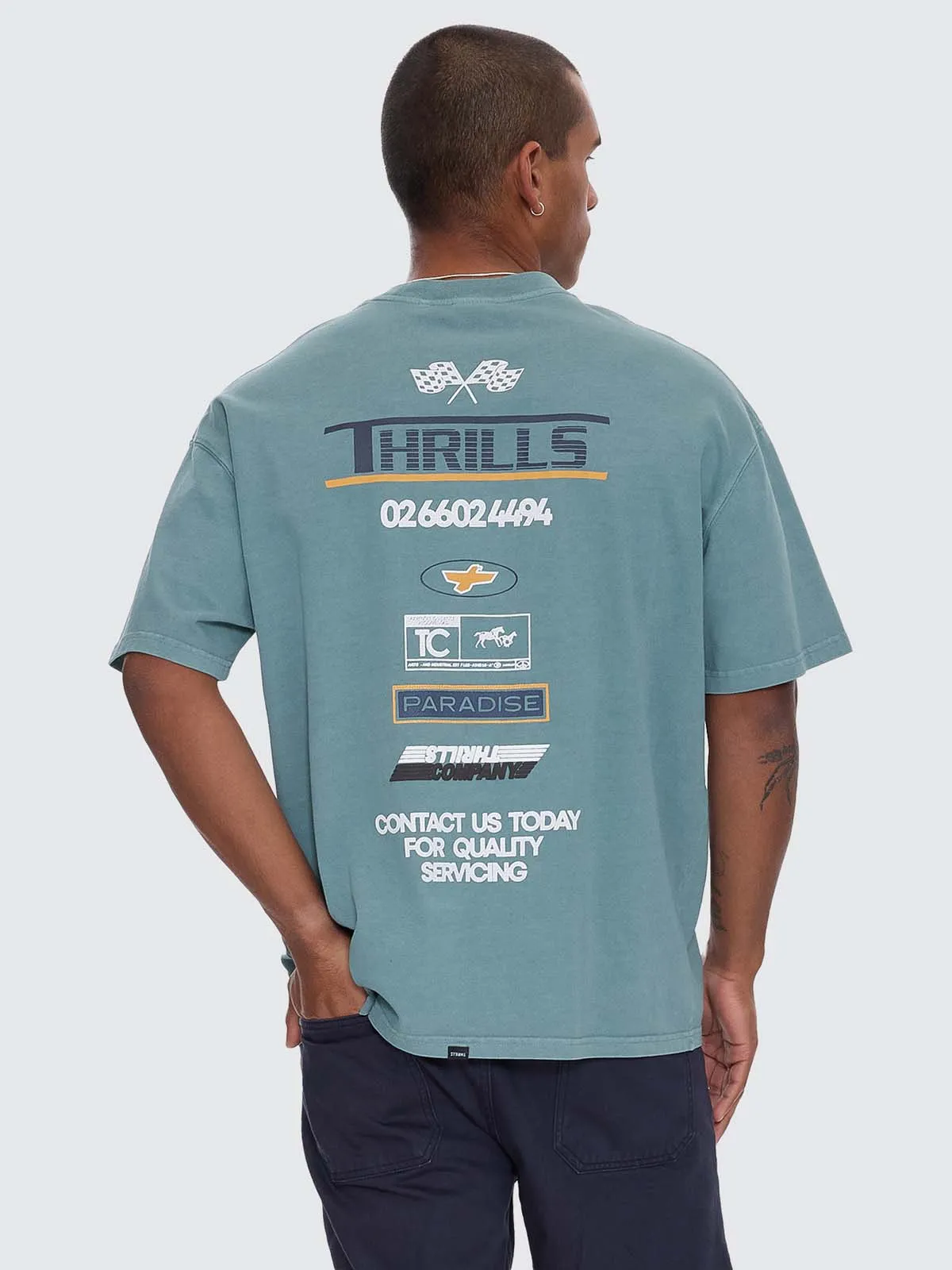 Rapid Fire Box Fit Oversize Tee - Green Coast sold by Thrills product image thumbnail 3