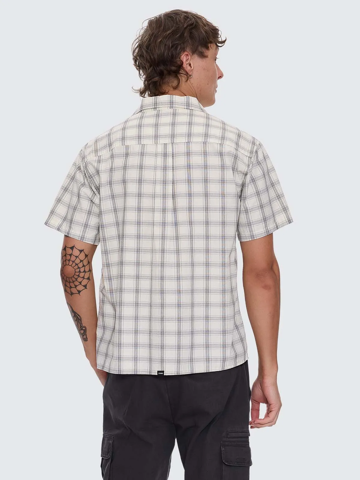 Touch The Sky Check Short Sleeve Cropped Shirt - Heritage White sold by Thrills product image thumbnail 4