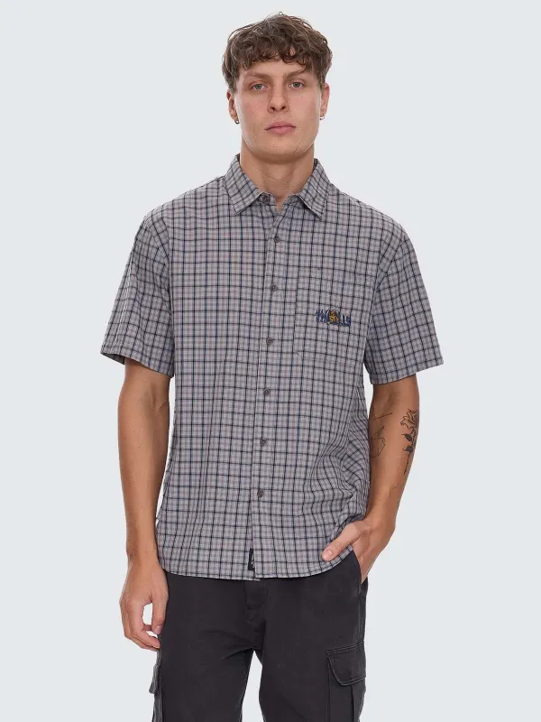 Eyes In The Grass Short Sleeve Shirt - Light Grey sold by Thrills