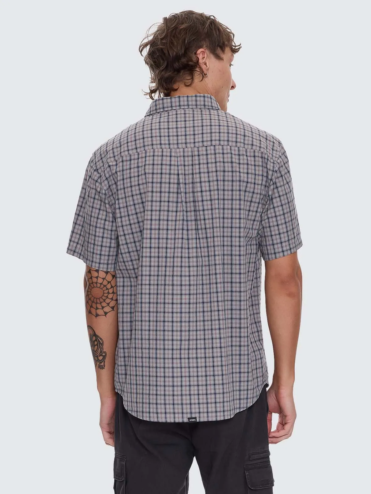 Eyes In The Grass Short Sleeve Shirt - Light Grey sold by Thrills product image thumbnail 4