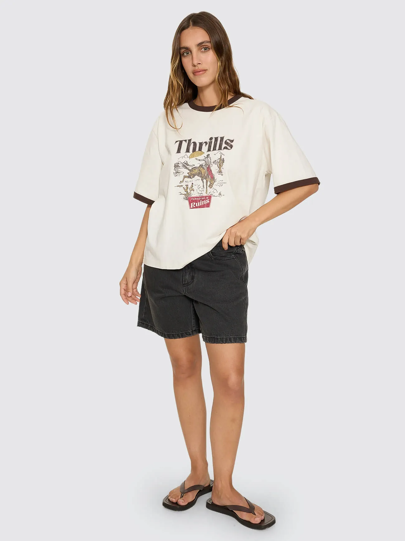 Forgotten Paradise Square Tee - Bone sold by Thrills product image thumbnail 4