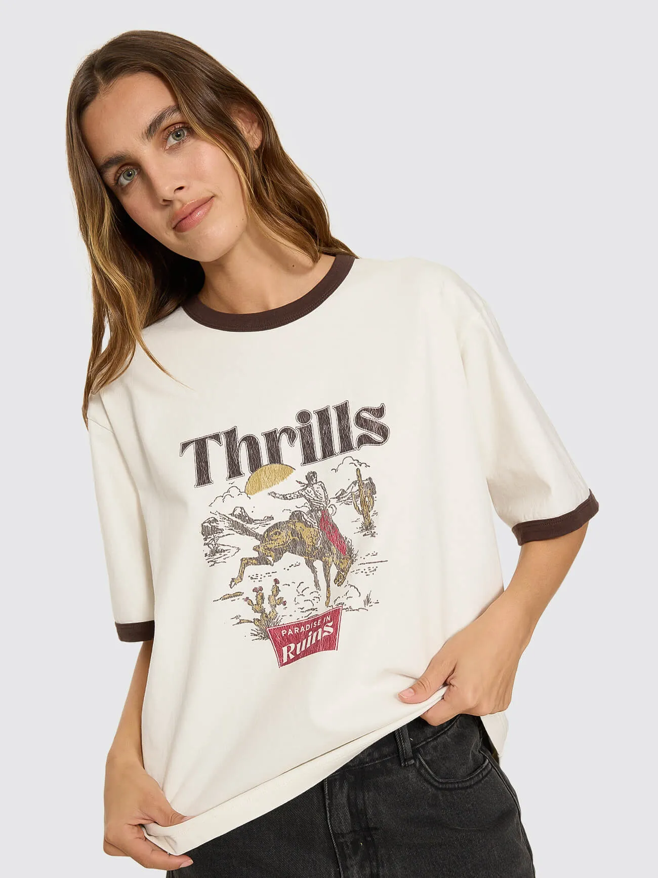 Forgotten Paradise Square Tee - Bone sold by Thrills product image thumbnail 2
