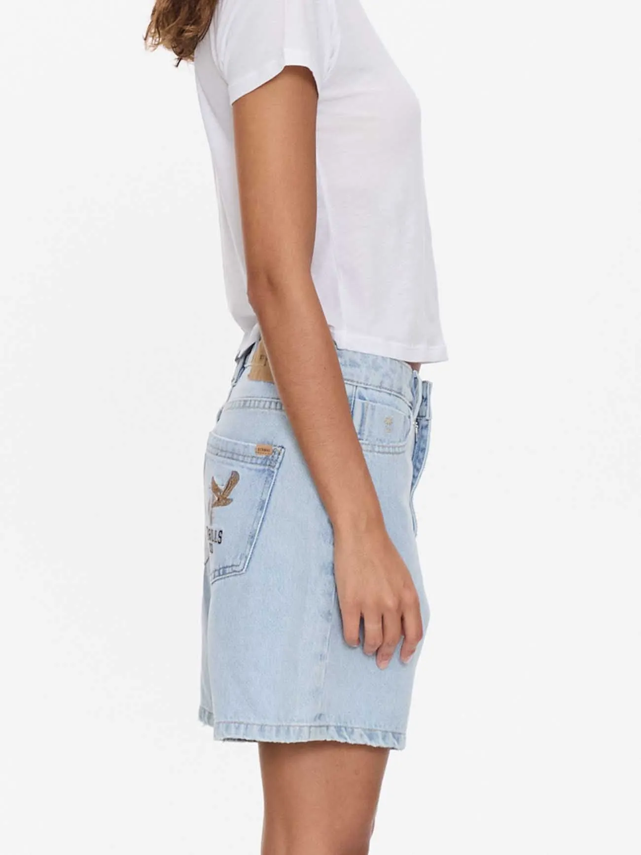 Billie Low Rise Baggy Embro Short - Serenity Blue sold by Thrills product image thumbnail 5